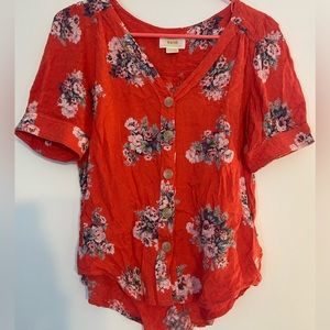 anthropologie floral button down